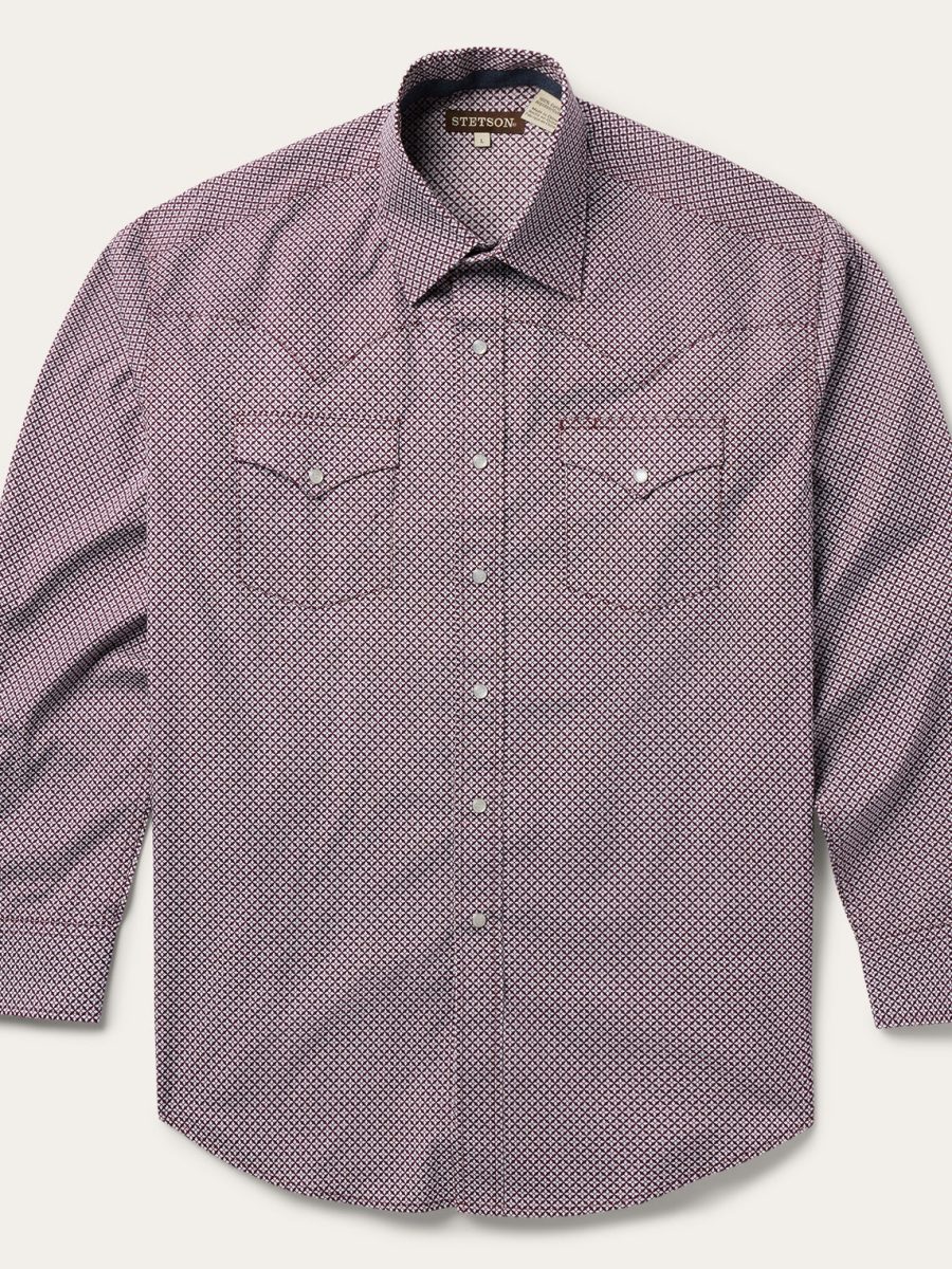 Four Point Geo Print Western Shirt