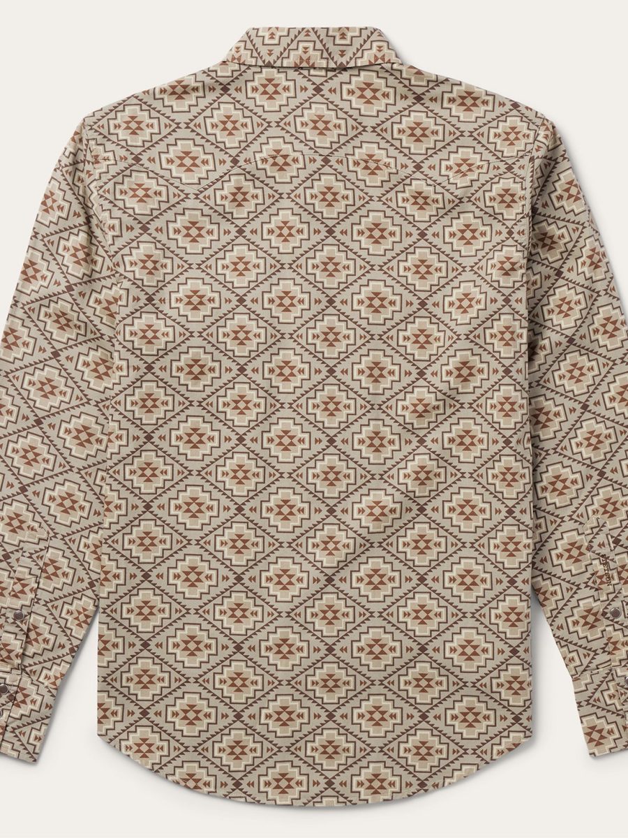 Brown Aztec Poplin Western Shirt