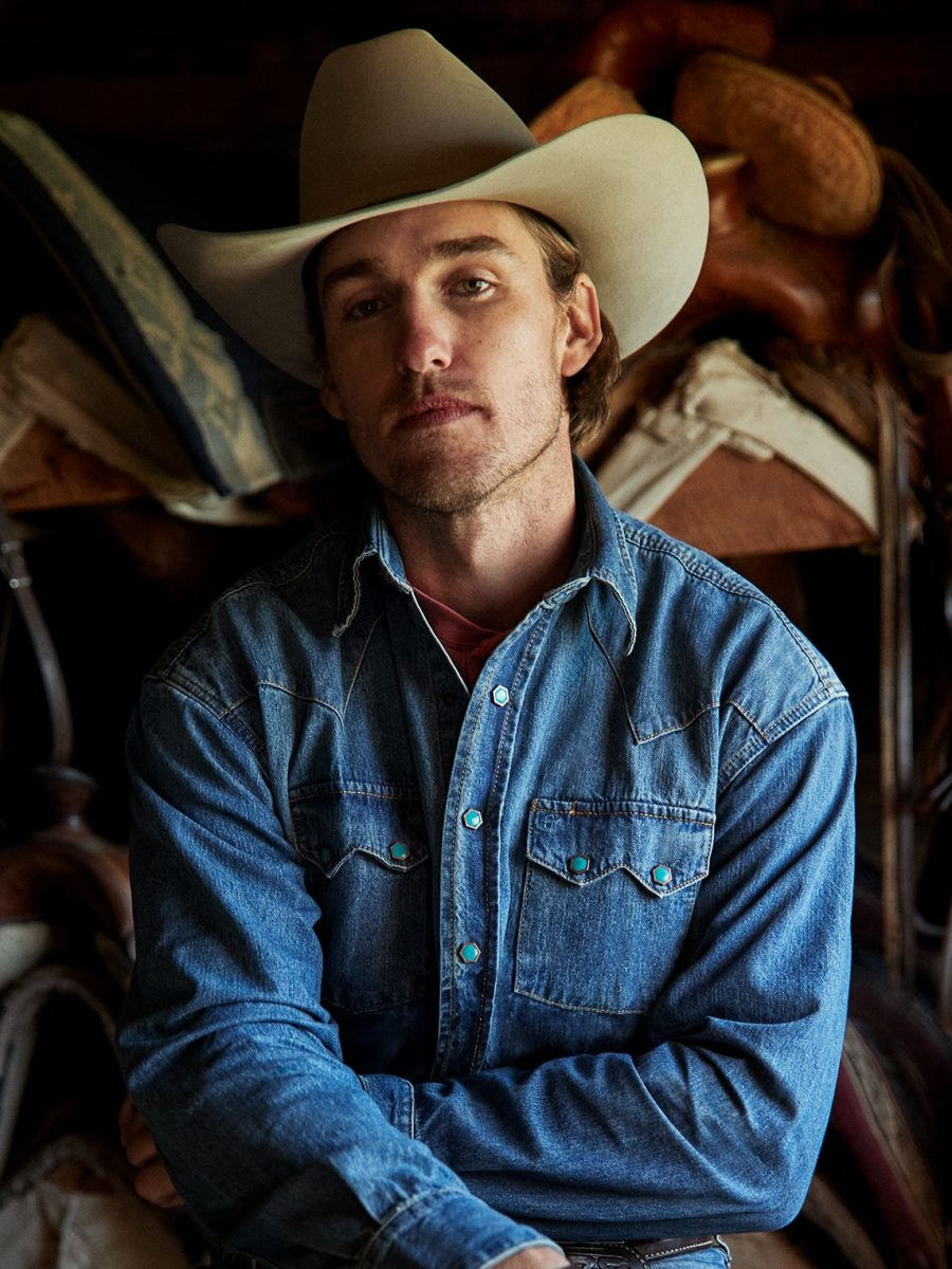 Turquoise Snap Western Denim Shirt