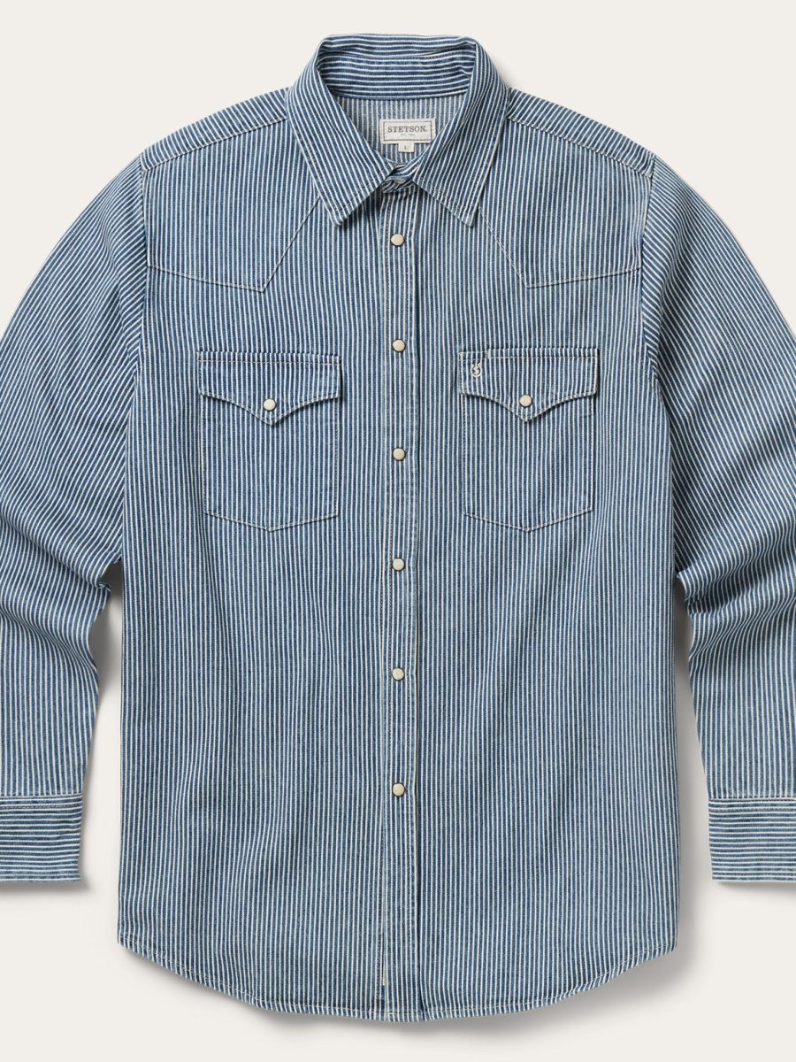 Denim Stripe Western Shirt