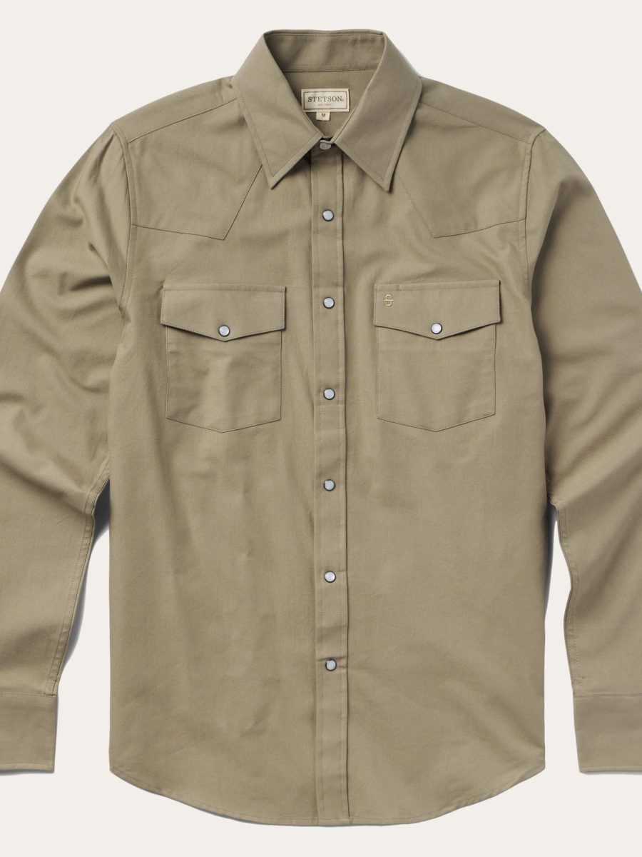 Olive Oxford Western Shirt