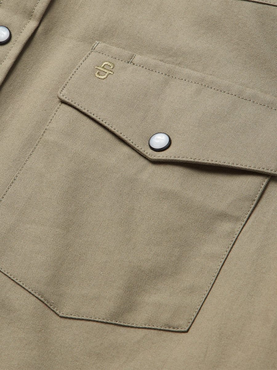 Olive Oxford Western Shirt