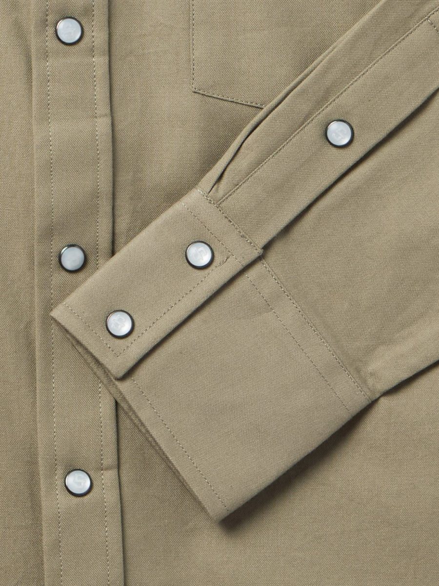 Olive Oxford Western Shirt