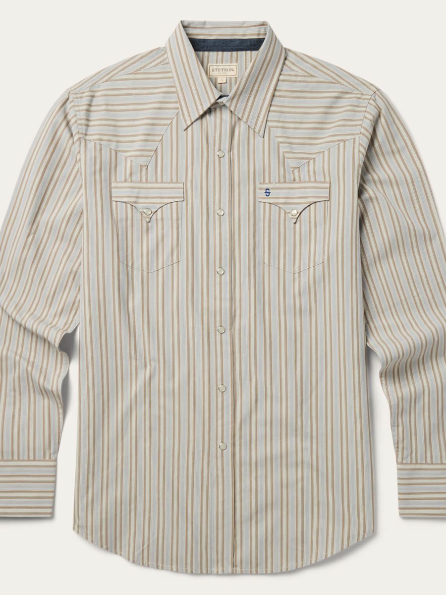 Ticking Stripe Western Shirt