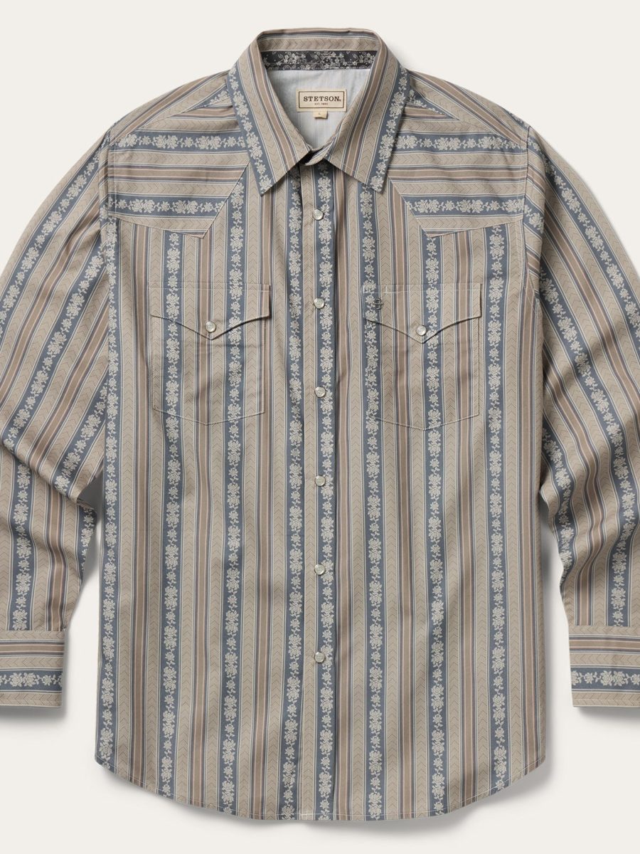 Chevron Stripe Western Shirt