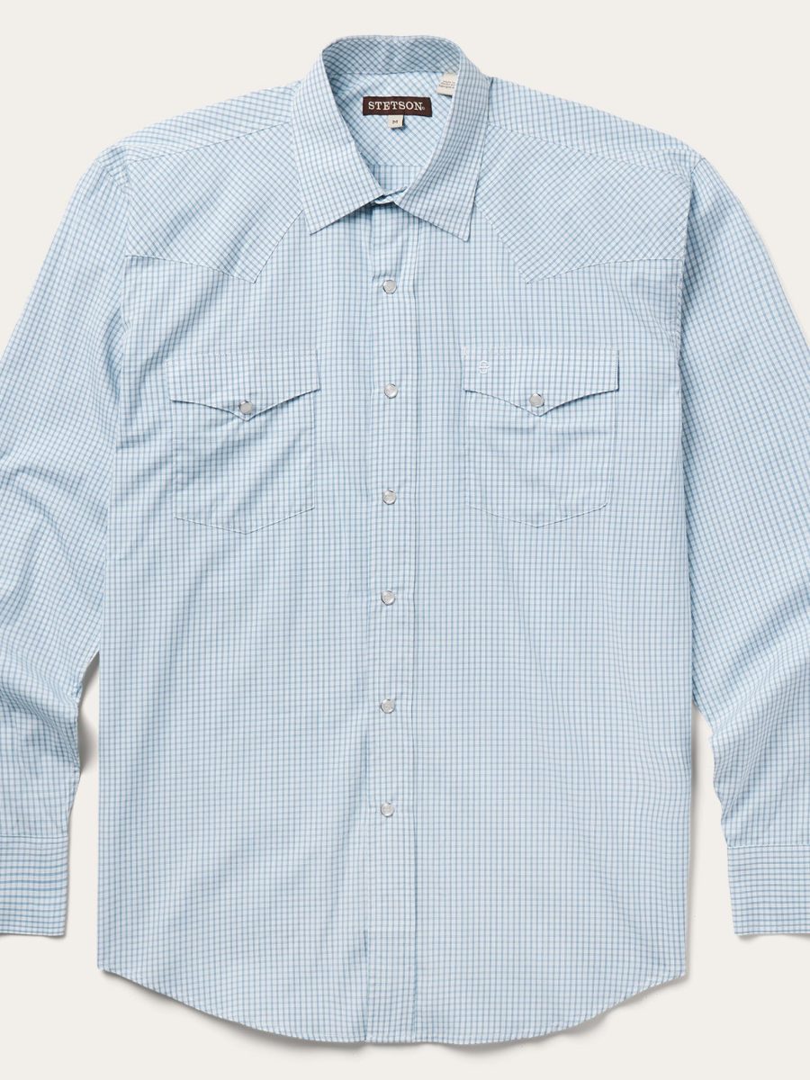 Two Stripe Check Western Shirt