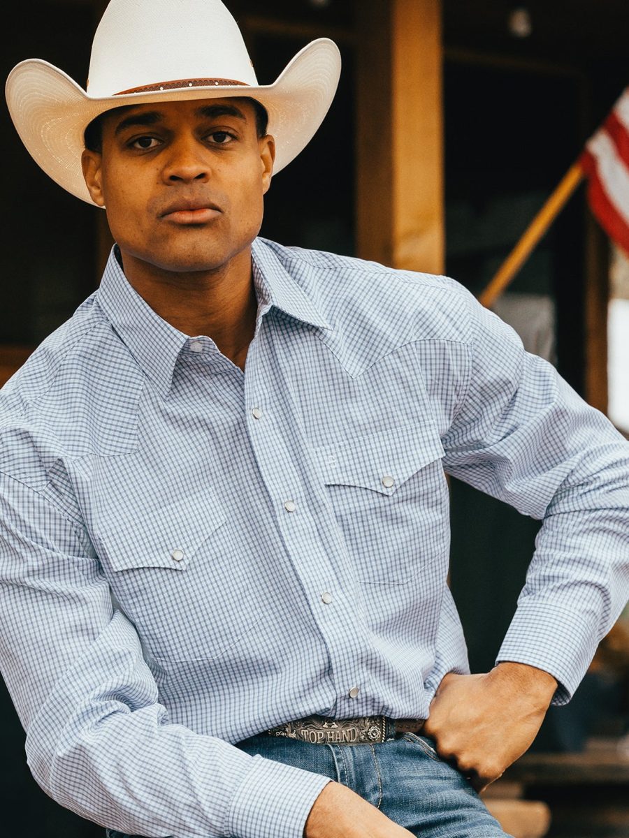 Two Stripe Check Western Shirt