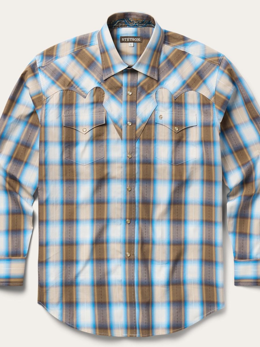 Sandalwood Ombre Plaid Western Shirt