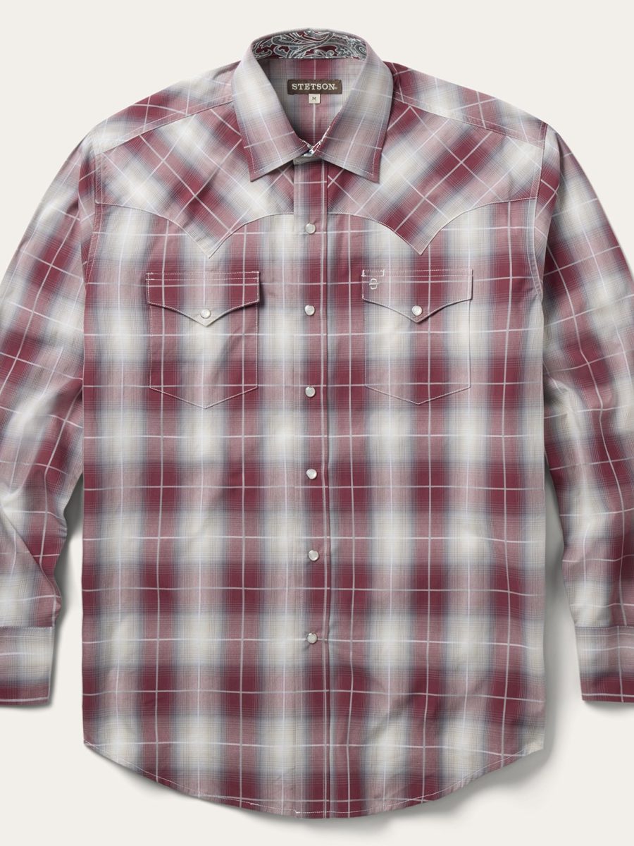 Ombre Plaid Western Shirt