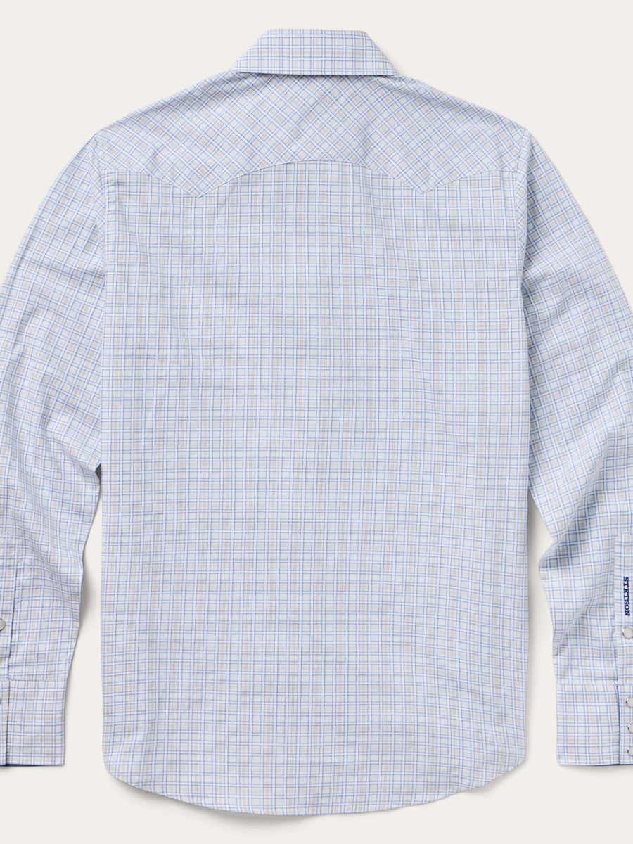 Ombre Plaid Check Western Shirt
