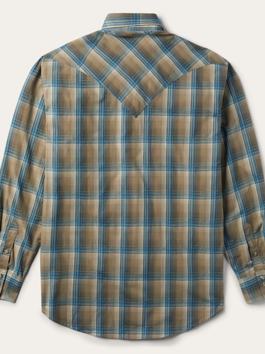 Khaki Ombre Plaid Shirt
