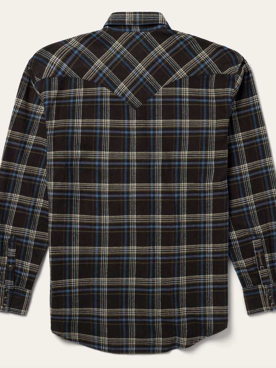 Brown Plaid Flannel Western Shirt