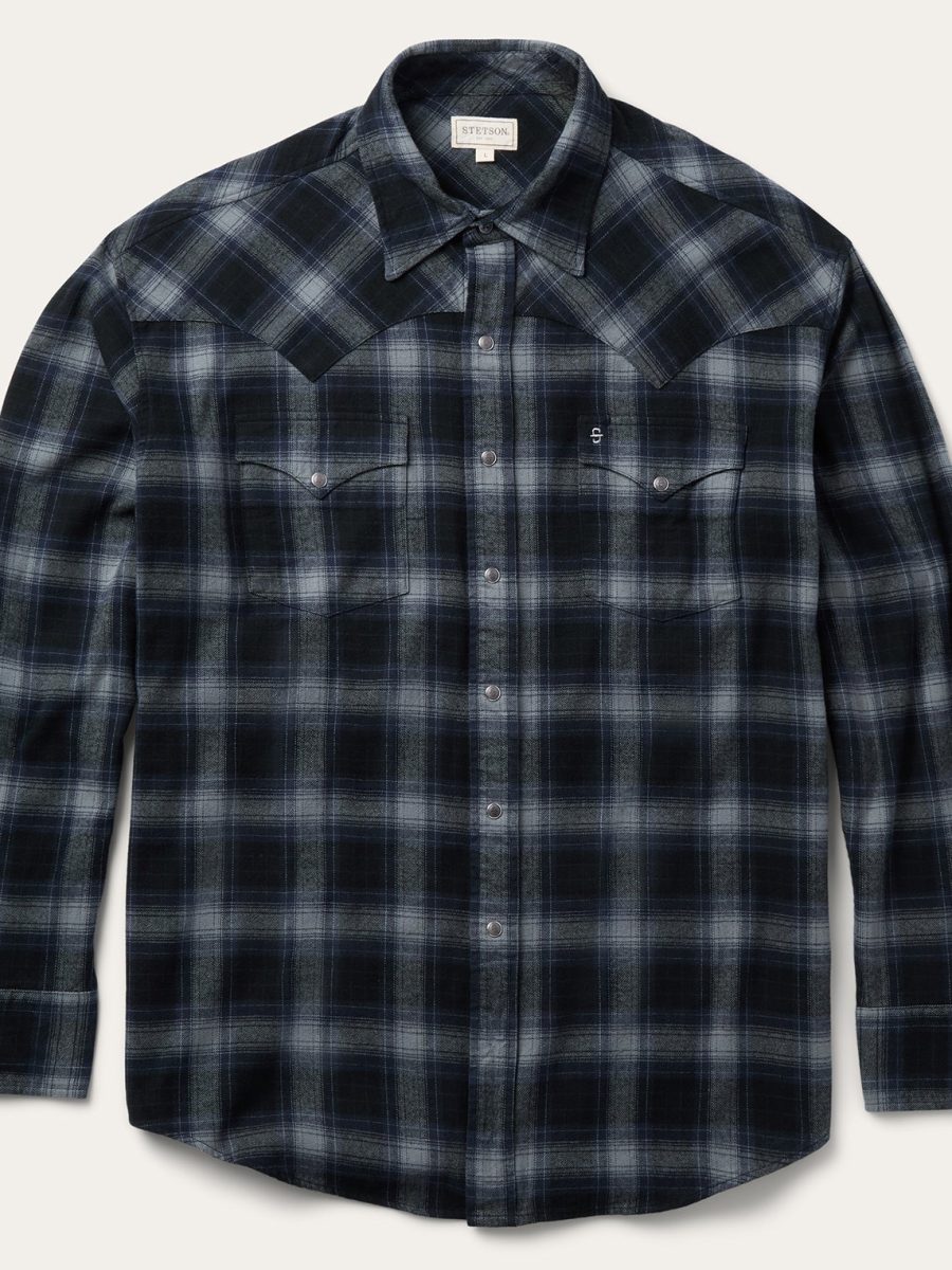Brushed Twill Plaid Western Shirt