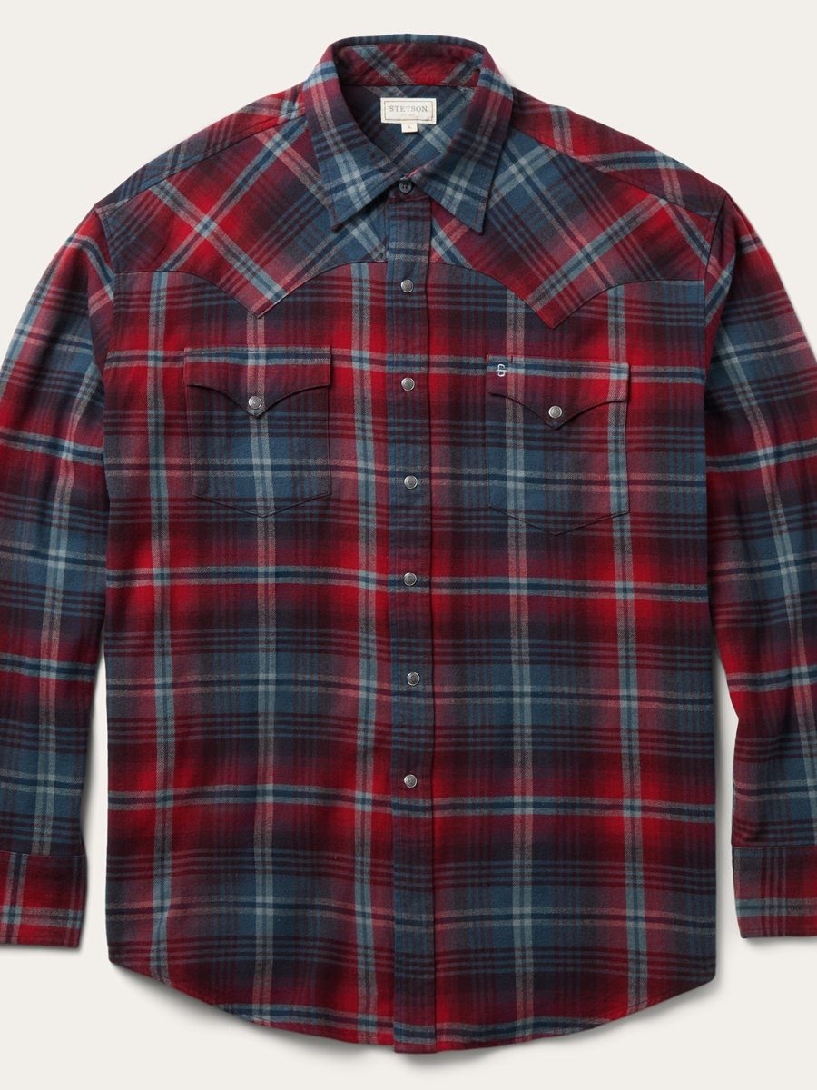 Brushed Twill Plaid Western Shirt