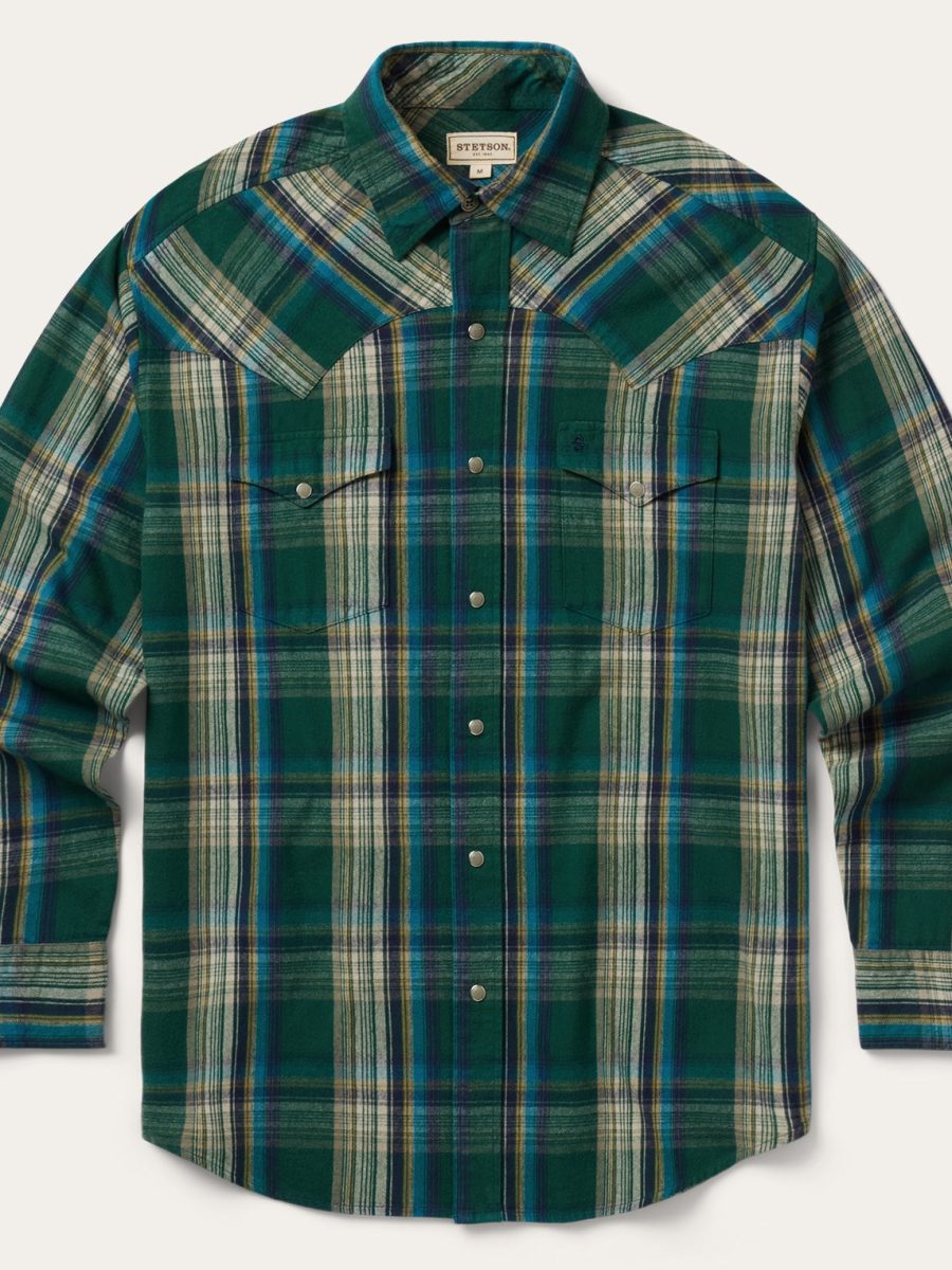 Flannel Plaid Western Shirt