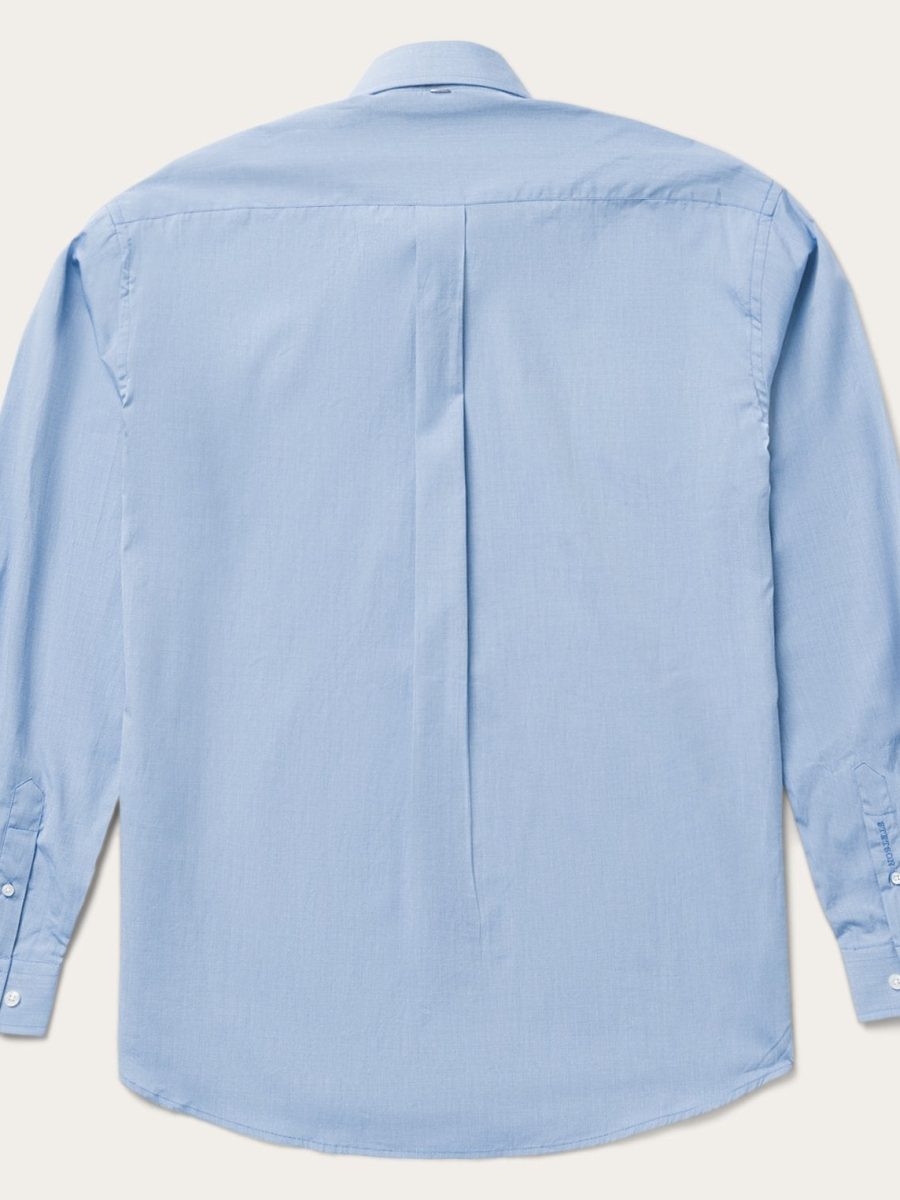 Blue Solid One-Pocket Snap-Front Shirt