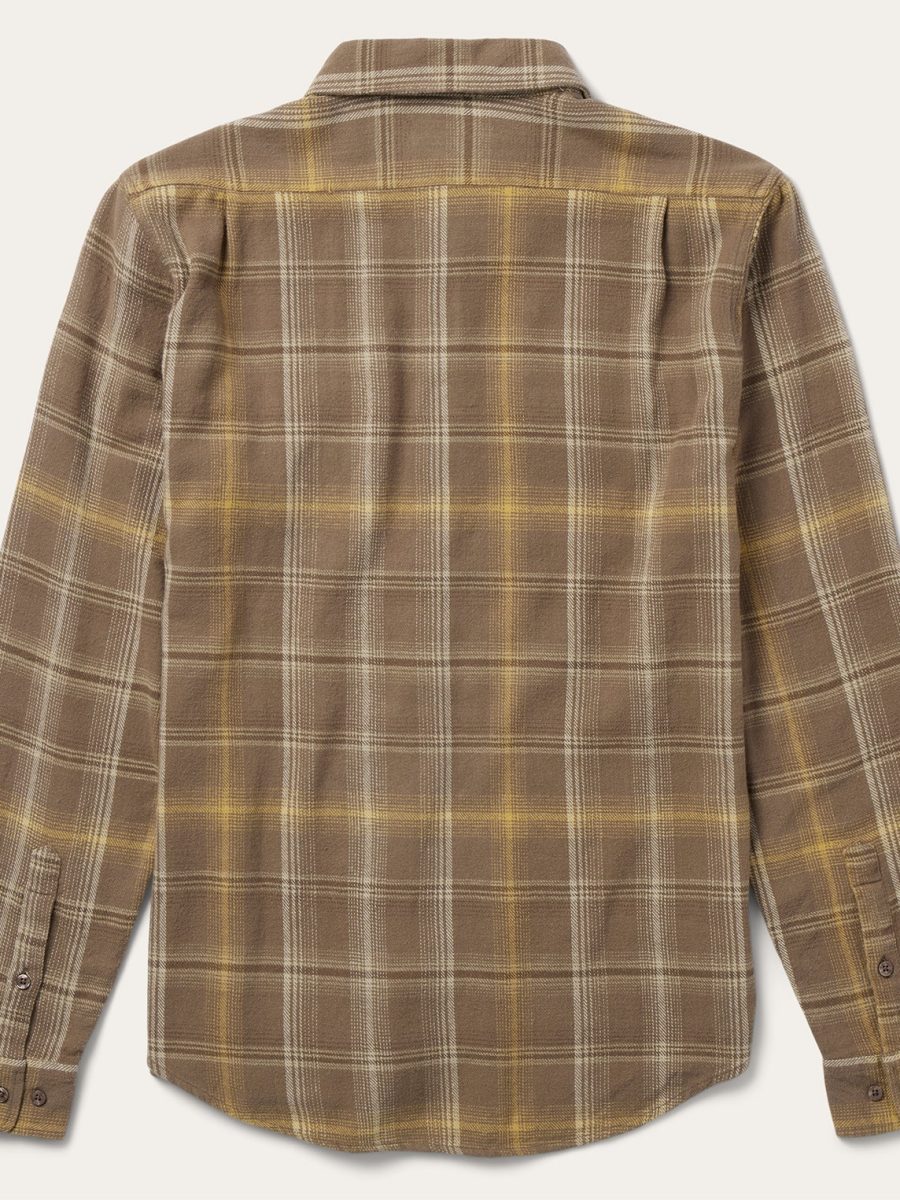 Brown Flannel Button-Front Shirt