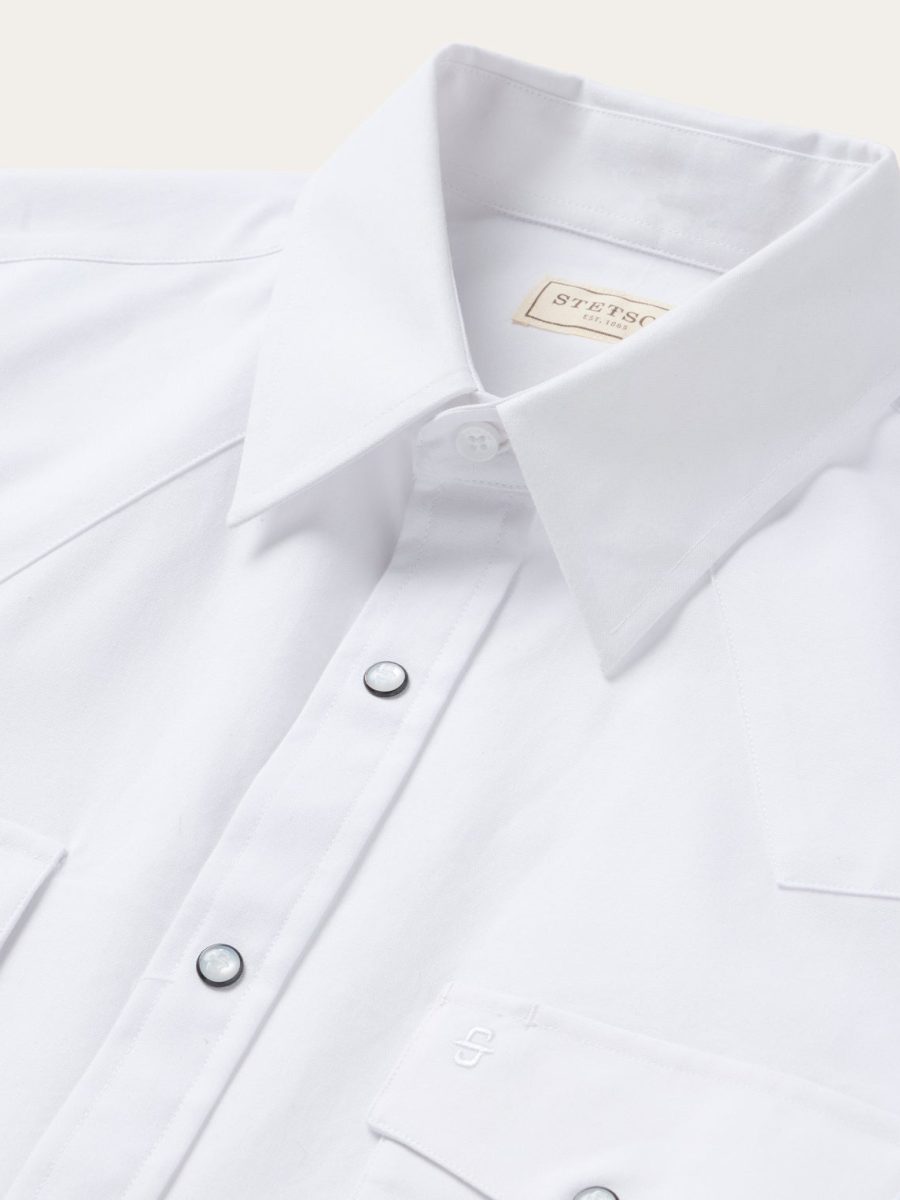 White Oxford Short Sleeve Western Shirt