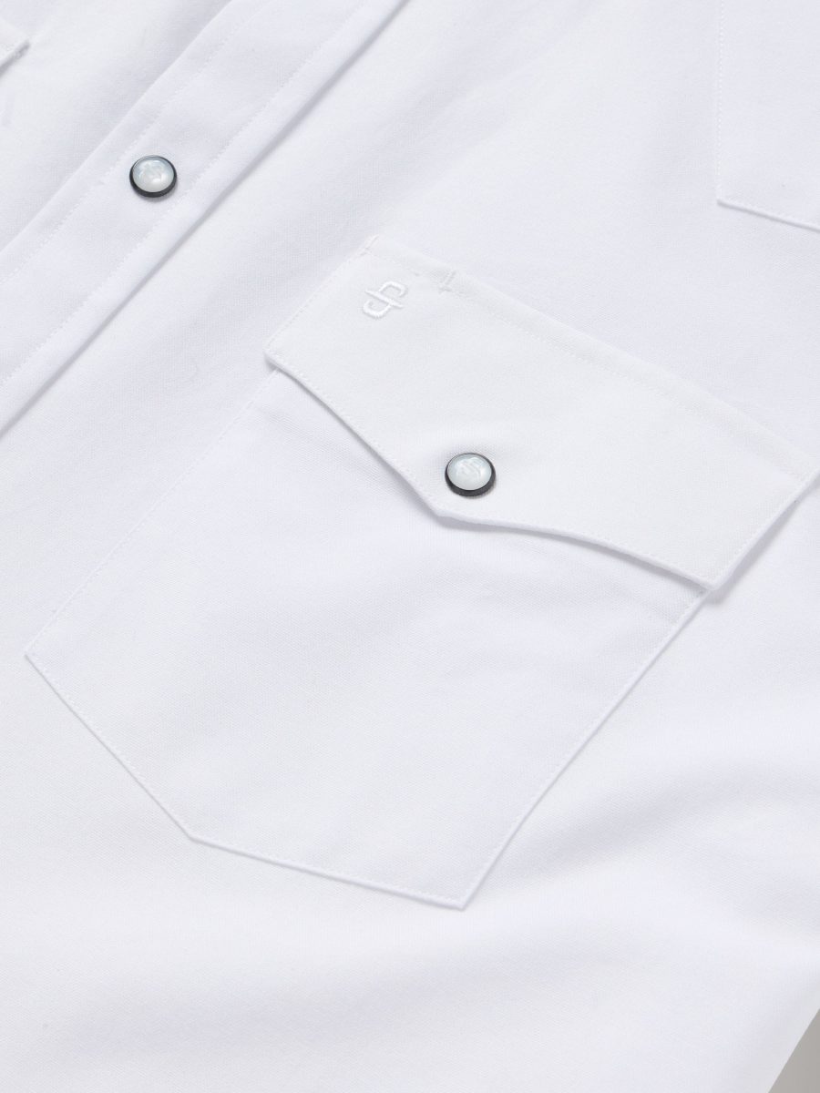 White Oxford Short Sleeve Western Shirt