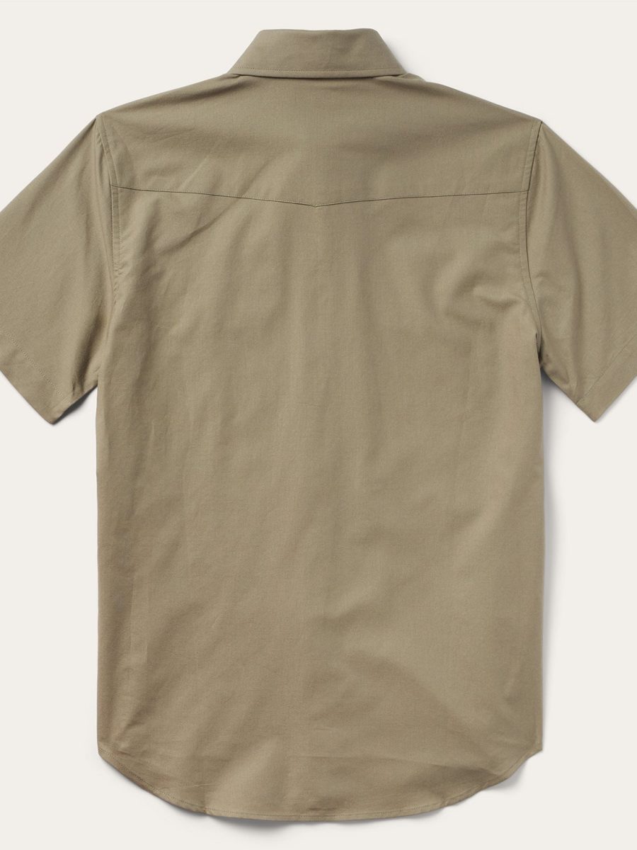 Olive Oxford Short Sleeve Western Shirt