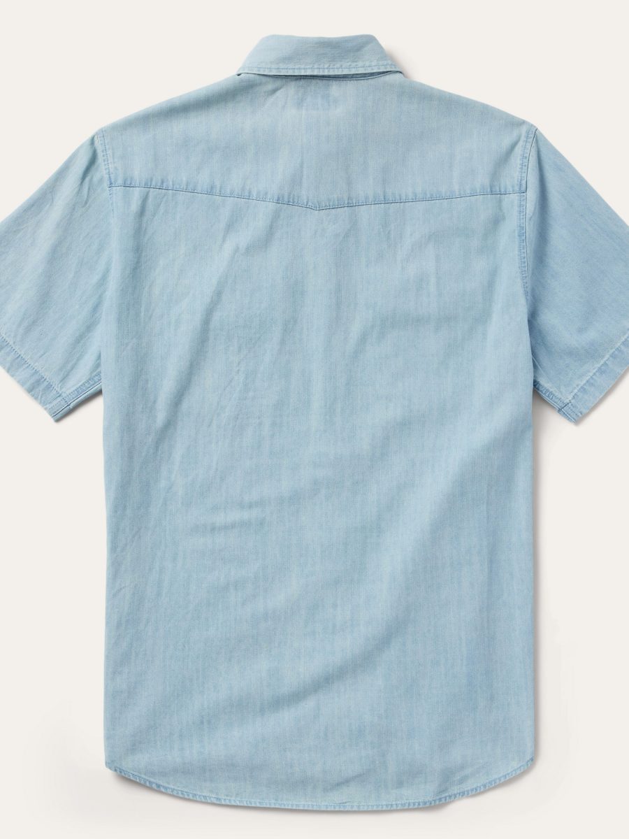Chambray Oxford Short Sleeve Western Shirt