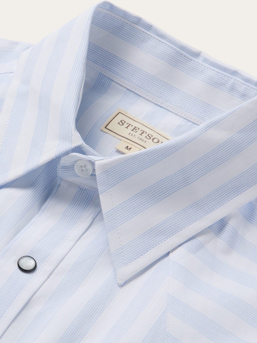 Stripe Oxford Short Sleeve Western Shirt