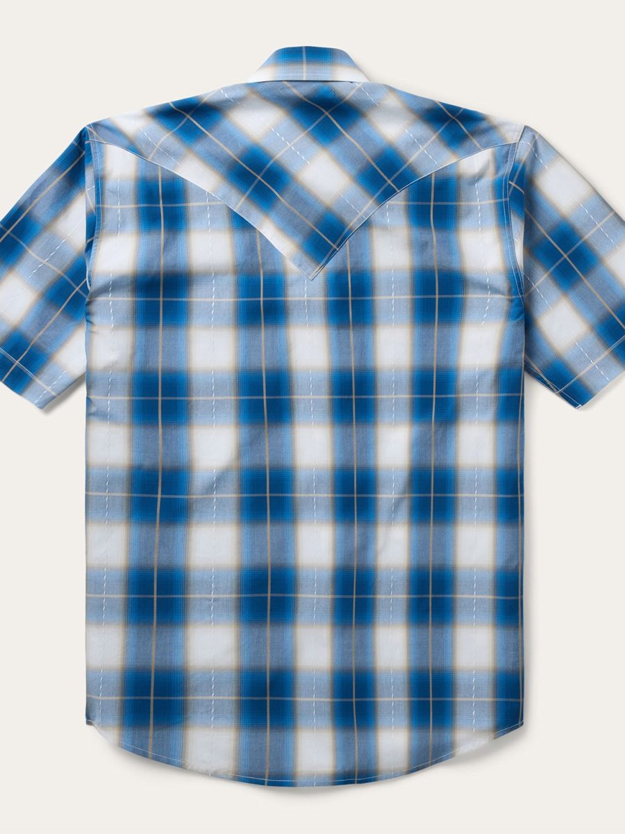 Ombre Plaid Short Sleeve Shirt