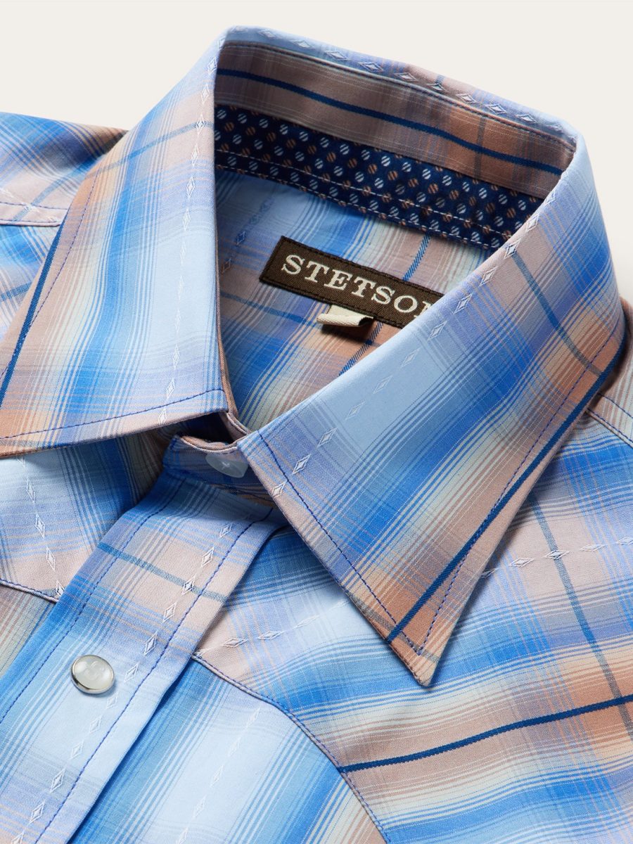 Sunrise Plaid Short-Sleeve Western Shirt