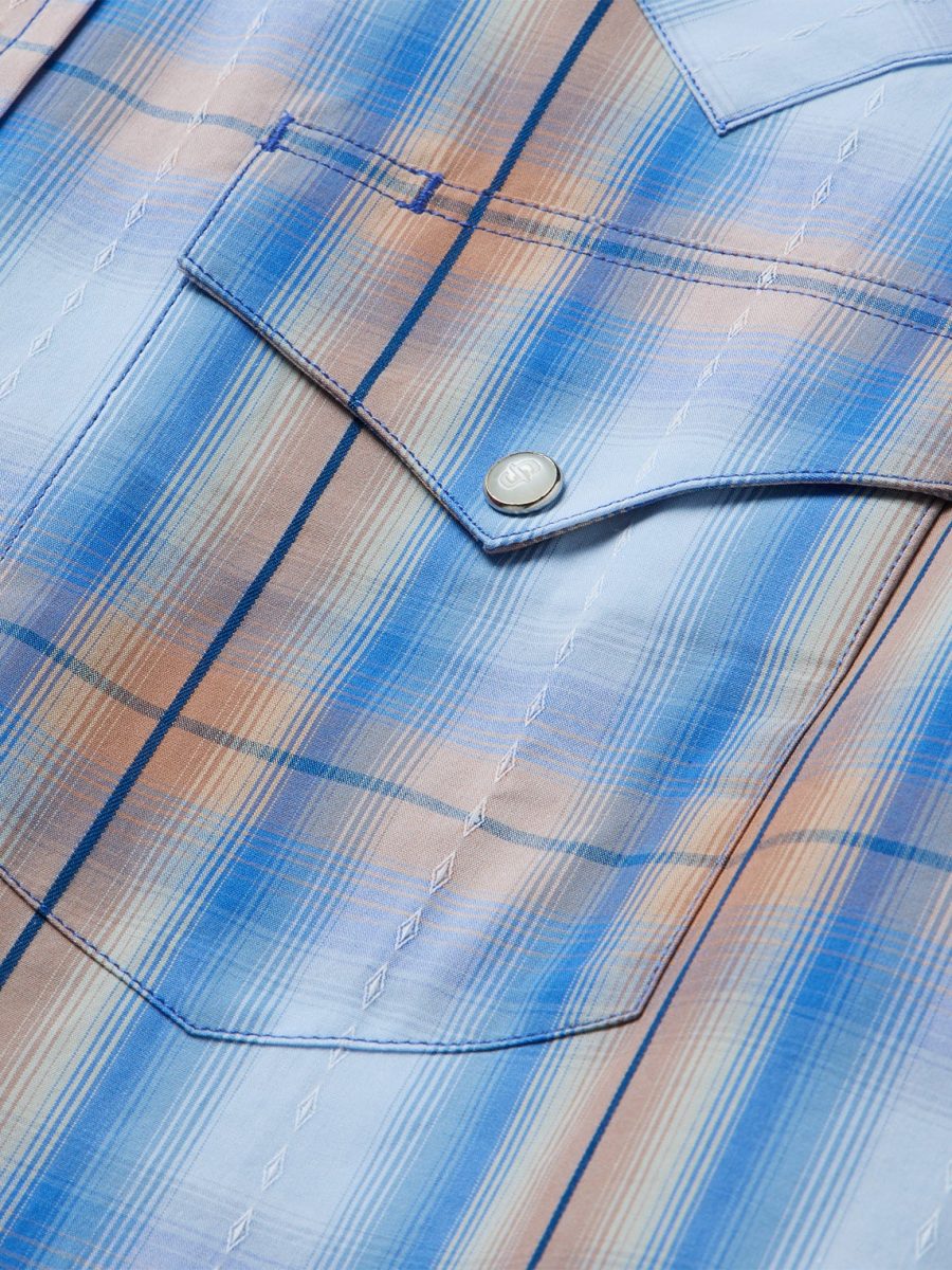Sunrise Plaid Short-Sleeve Western Shirt
