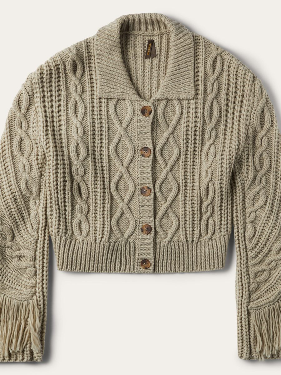 Cream Fringed Cardigan