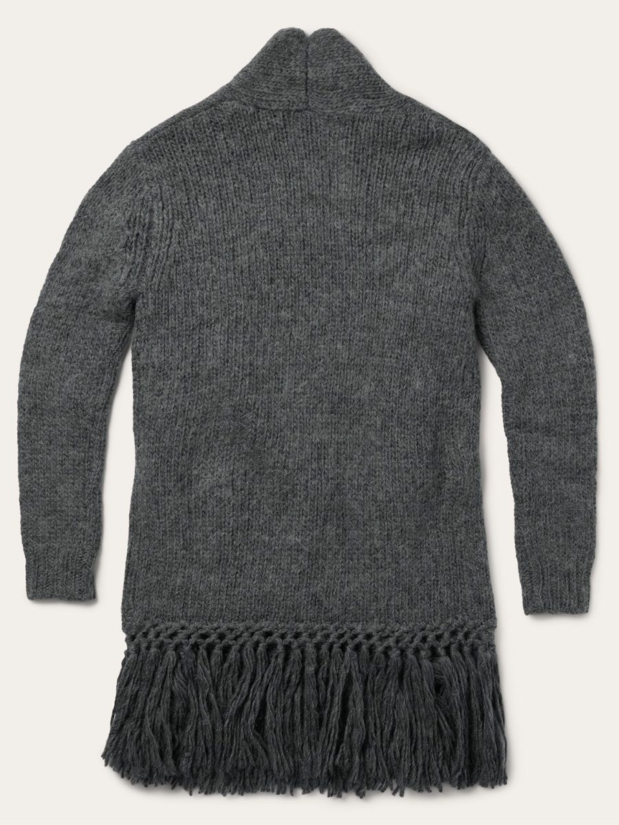 Charcoal Fringed Cardigan