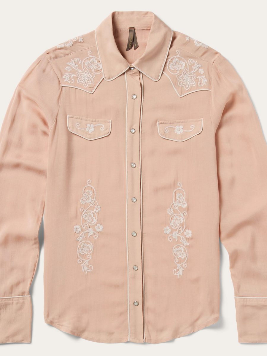 Blush Embroidered Western Shirt