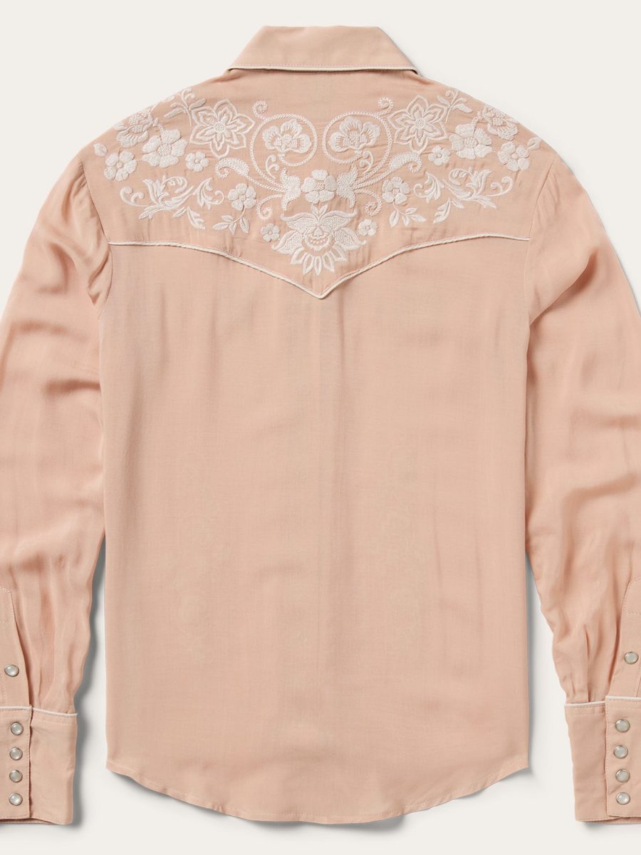 Blush Embroidered Western Shirt