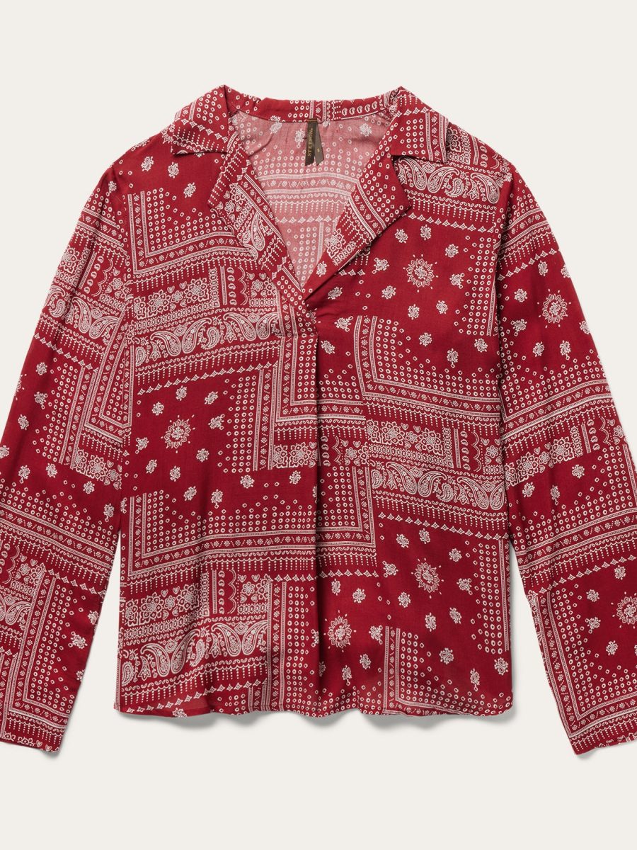 Red Bandana Patchwork Blouse