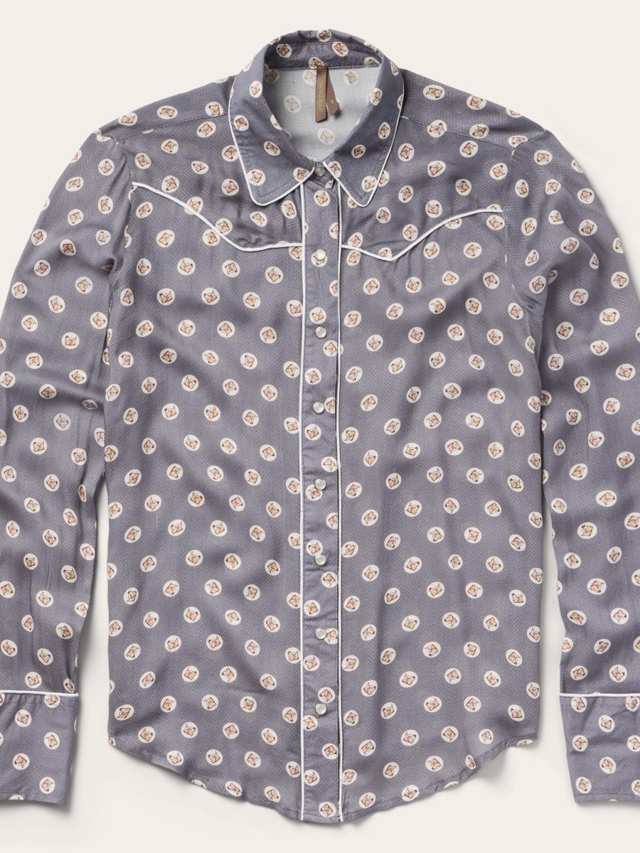 Horse Pennies Print Western Shirt
