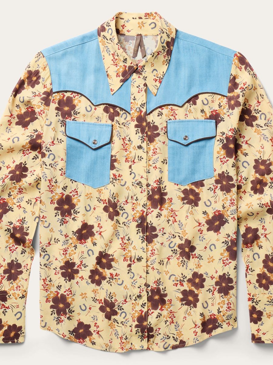 Vintage Floral Print Western Shirt