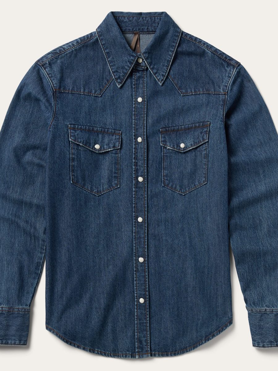 Dark Denim Snap Western Shirt
