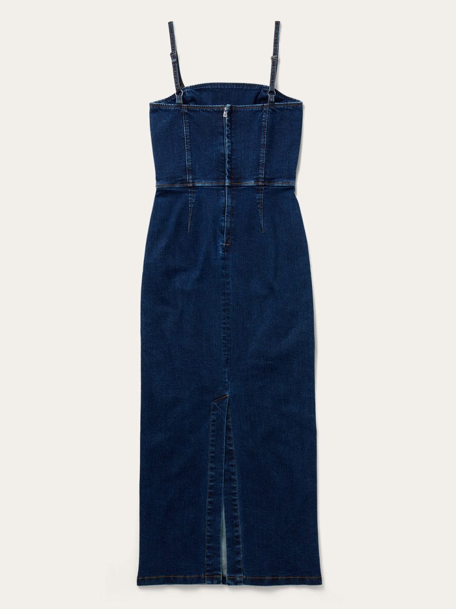 Stretch Denim Fitted Dress