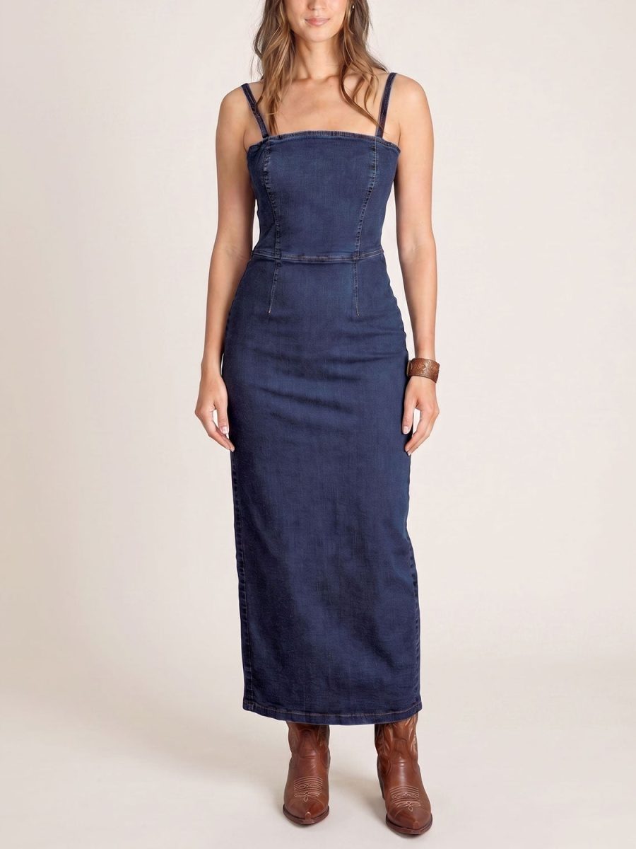 Stretch Denim Fitted Dress