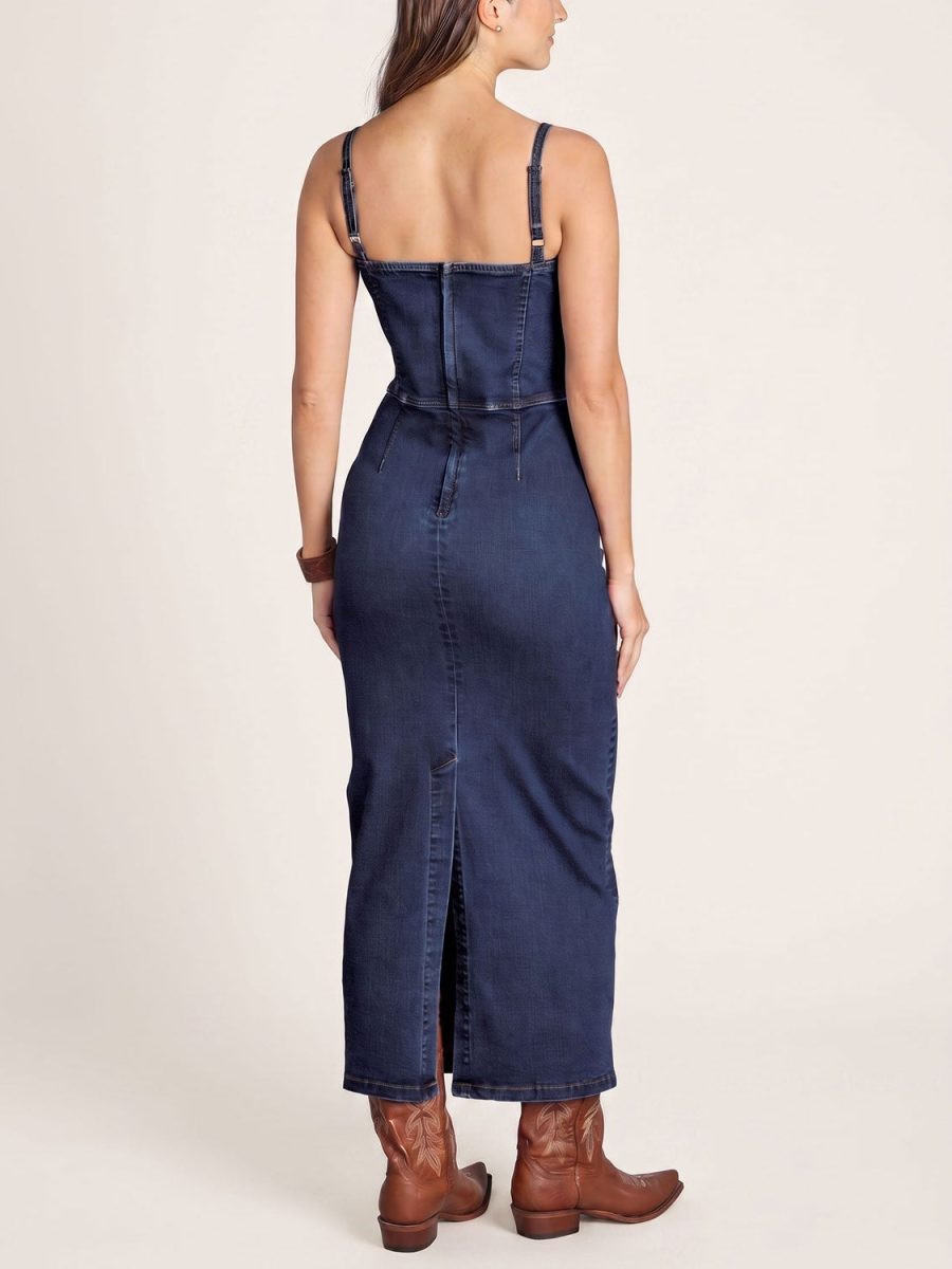 Stretch Denim Fitted Dress