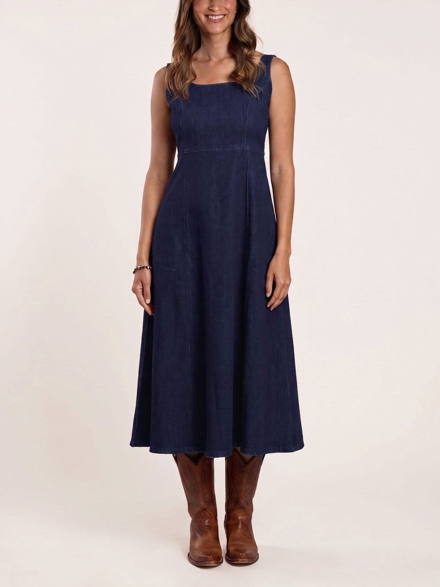 Stretch Denim Tank Dress