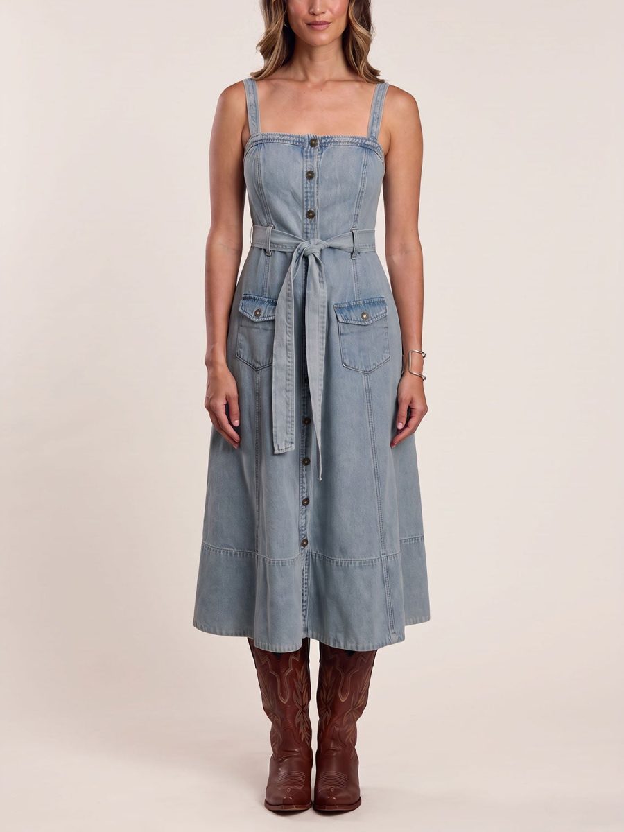 Denim Button Front Dress
