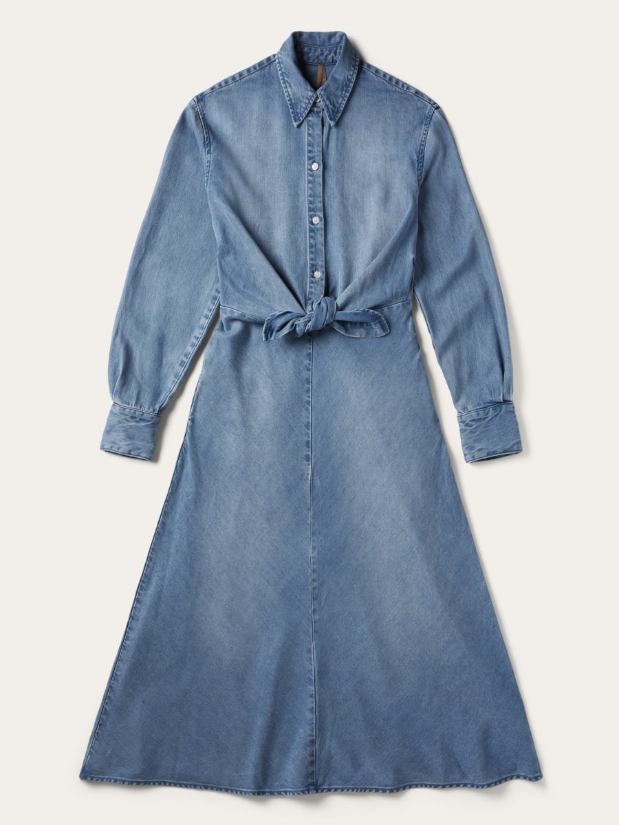 Denim Tie-Front Dress