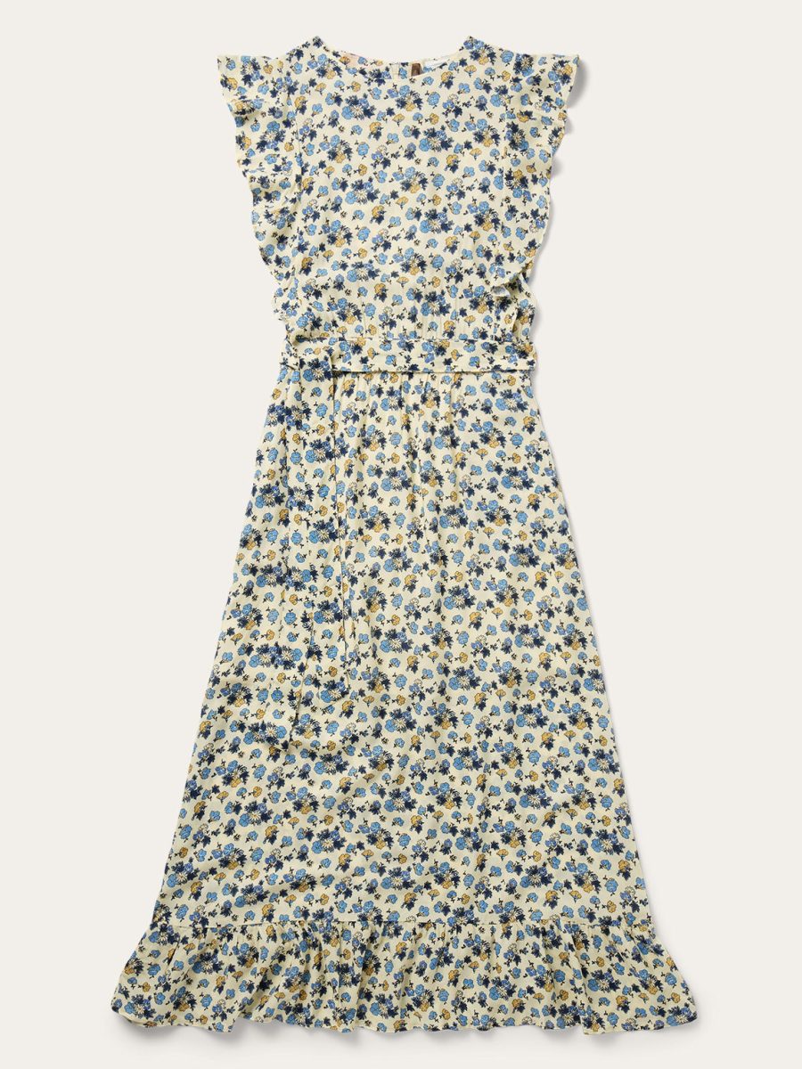 Field Flowers Print Peasant Dress