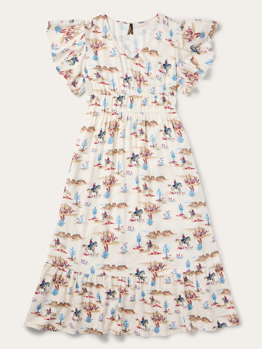 Desert Trails Print Prairie Dress