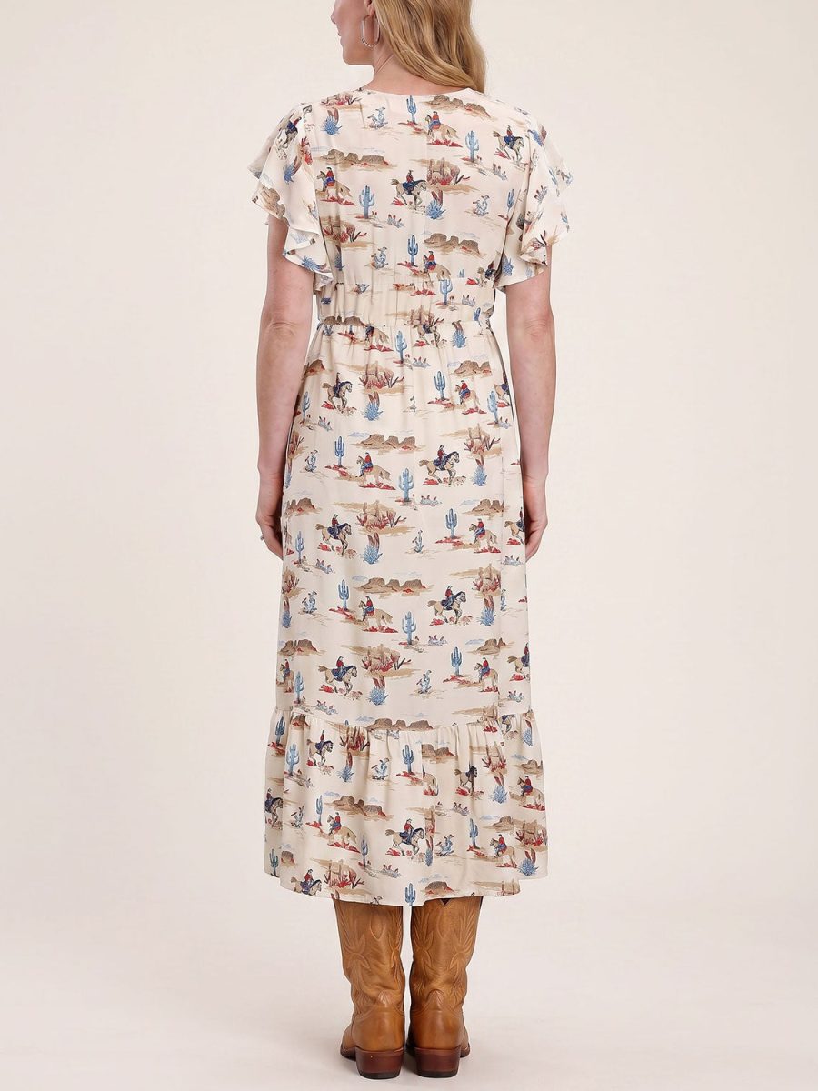 Desert Trails Print Prairie Dress