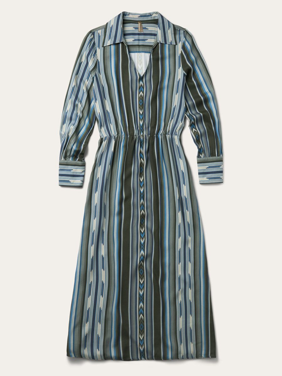 Olive Serape Print Western Dress