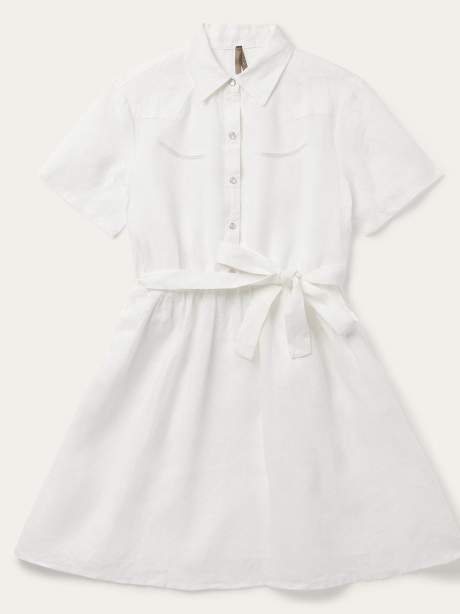 White Linen Shirt Dress