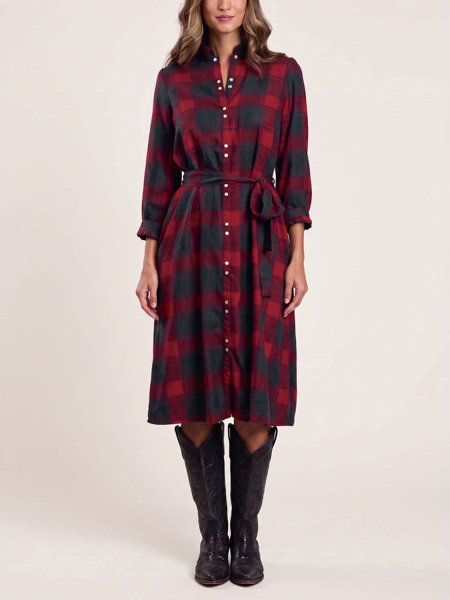 Buffalo Plaid Prairie Shirt Dress