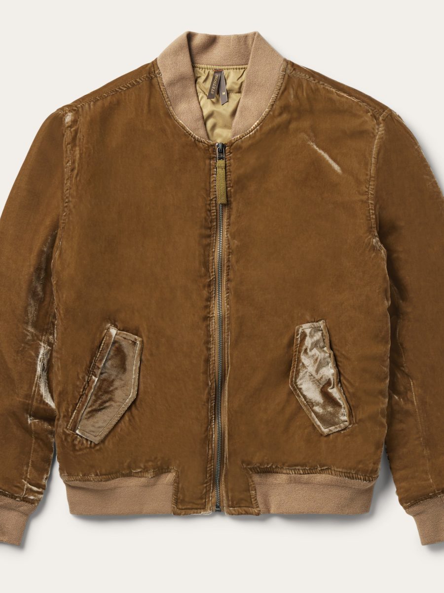 Embroidered Velvet Bomber Jacket